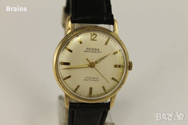 1960's TERRA DKFM. STROBL&CO Позлатен Немски Ръчен Часовник, снимка 4 - Антикварни и старинни предмети - 39222503