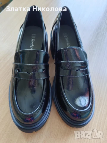 Дамски обувки, черни, лачени, снимка 1