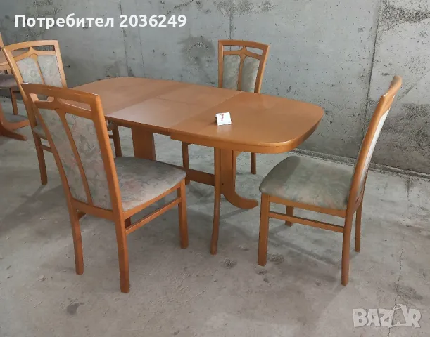 Комплект разтегателна маса с 4 стола, снимка 1