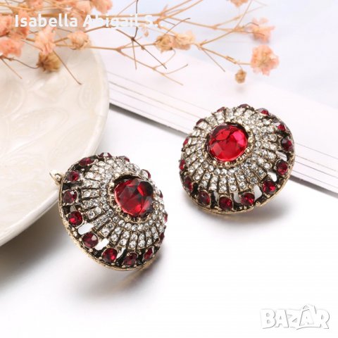 Комплект обици и пръстен антично злато, снимка 5 - Бижутерийни комплекти - 31857666