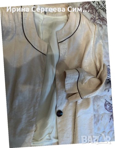 Официален Костюм сако и блуза с къс ръкав+подарък лилава пола дълга към него, снимка 5 - Костюми - 29431322