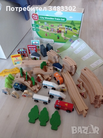 Дървени влакчета с релси и други , снимка 5 - Влакчета, самолети, хеликоптери - 52928657