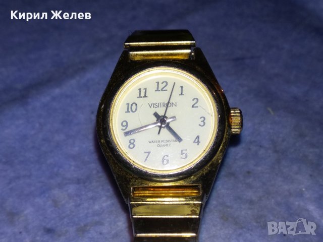 VISITRON WATER RESISTANT QUARTZ JAPAN MOVT. ПОЗЛАТЕН ЯПОНСКИ МАРКОВ ДАМСКИ ЧАСОВНИК - ГРИВНА 36501, снимка 4 - Дамски - 39895493