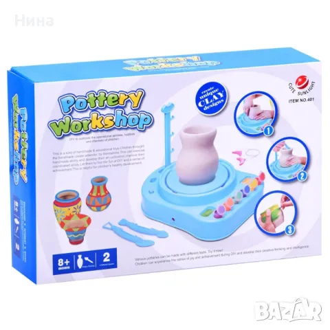 Грънчарско колело с адаптер , снимка 8 - Пластелини, моделини и пясъци - 50172348