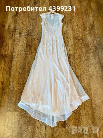 Луксозна дизайнерска бална рокля с перли и кристали - S/M, снимка 8 - Рокли - 54203219