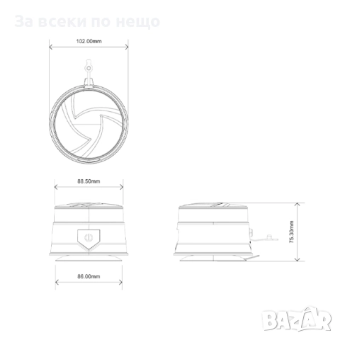 Сигнална лампа  Маяк 2071 – 12-24V, Магнитна основа, Дистанционно, 7 режима, IP67, снимка 6 - Аксесоари и консумативи - 52336091