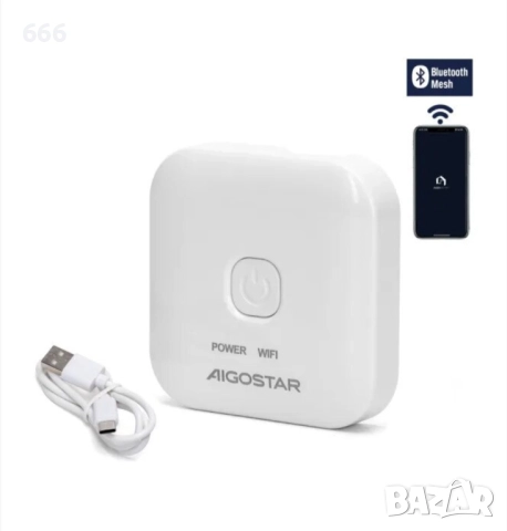 Смарт шлюз Aigostar BT Mesh, 2.4 GHz, 5V, IP20, бял, снимка 7 - Друга електроника - 52885855