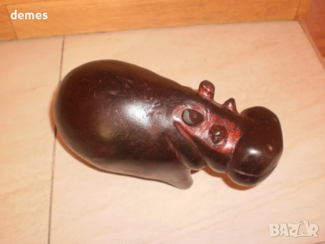 Фигура на хипопотам от тик, Зимбабве, снимка 5 - Декорация за дома - 51062212