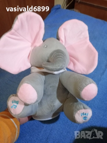 Говорещо и пеещо плюшено слонче , снимка 2 - Музикални играчки - 51917478