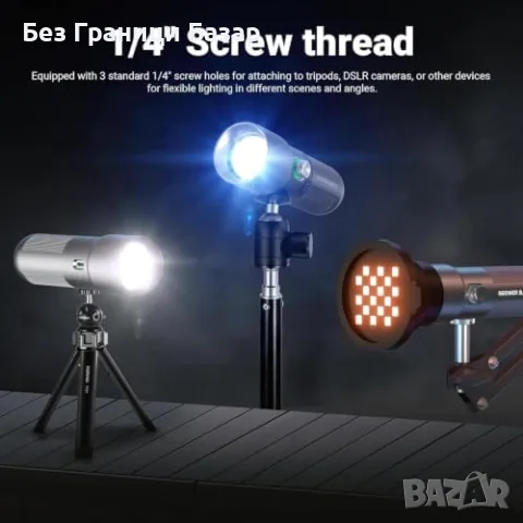 Нова лампа NEEWER FL10 LED Фото Прожектор RGB 10W Zoom 10-60° CRI95+ 7500mAh осветление снимки, снимка 6 - Светкавици, студийно осветление - 56129748