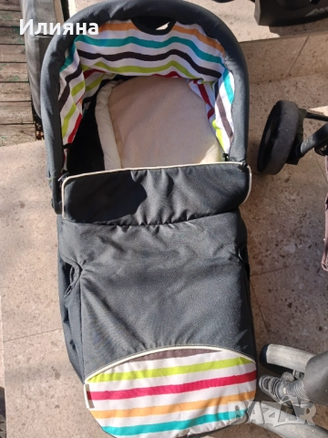 Детска количка 2 в 1 с летен и зимен кош, снимка 7 - Детски колички - 52814505