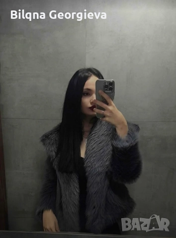 Дамско дебело пухкаво яке от естествен косъм , снимка 4 - Якета - 52590251