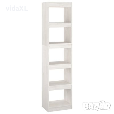 vidaXL Библиотека/разделител за стая, бяла, 40x30x167,5 см, бор масив(SKU:808149, снимка 1