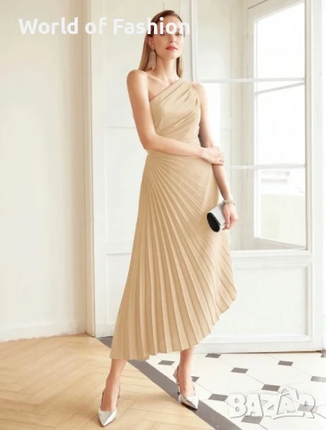 Рокля в златисто, снимка 2 - Рокли - 50662926