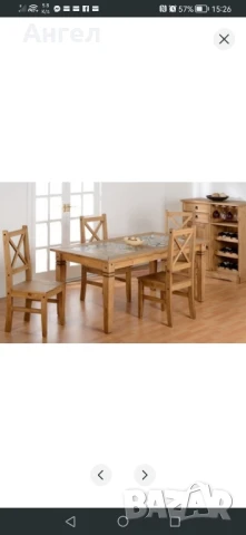 Комплект дървена маса и 6 стола нов внос от Англия , снимка 6 - Маси - 50730980