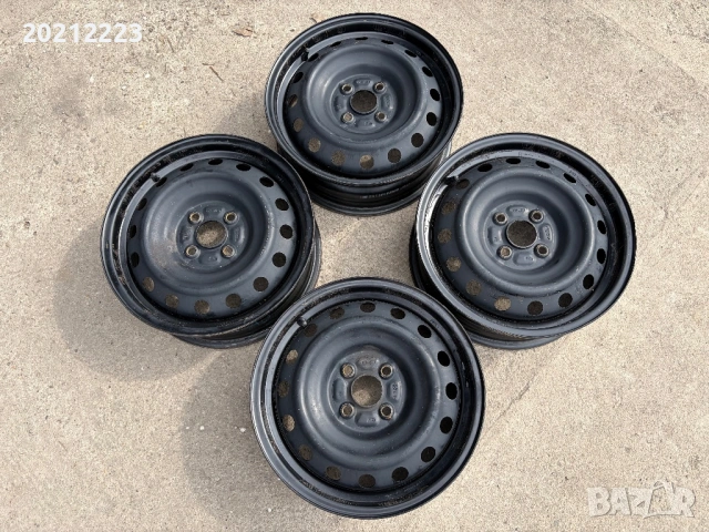 4 броя железни джанти за Toyota Yaris 15, снимка 5 - Гуми и джанти - 53924799