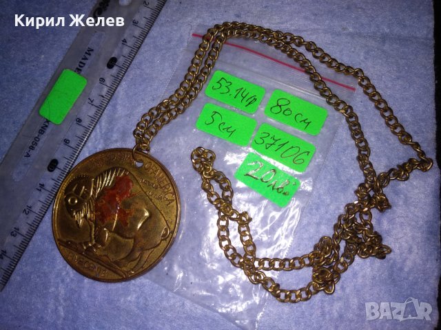 СТАР МНОГО ИНТЕРЕСЕН МЕДАЛЬОН Тип РЯДКА МОНЕТА - САЩ със СТОМАНЕНО ЗЛАТИСТО СИНДЖИРЧЕ ВЕРИЖКА 37106, снимка 12 - Антикварни и старинни предмети - 40420585