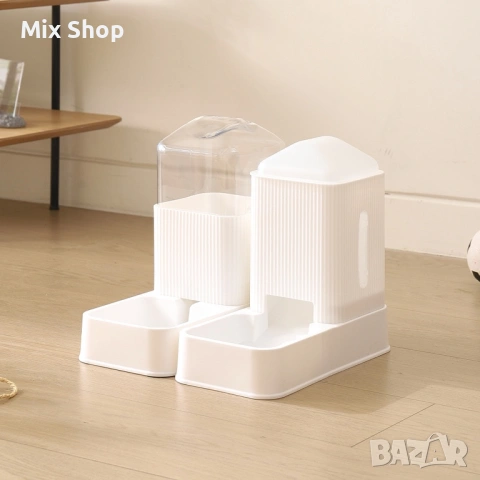 Нов Комплект автоматична хранилка за домашни любимци и фонтан за вода Gravity - бял, снимка 7 - Други стоки за животни - 54203821