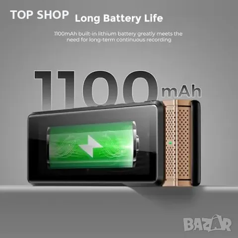 Нов 40GB дигитален диктофон AI транскрипция Bluetooth Гласов рекордер, снимка 5 - Слушалки и портативни колонки - 49498141