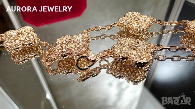 Van Cleef & Arpels VCA 5 Motifs Rose Gold Lava Vintage Alhambra Дамска Гривна, снимка 7 - Гривни - 54105246