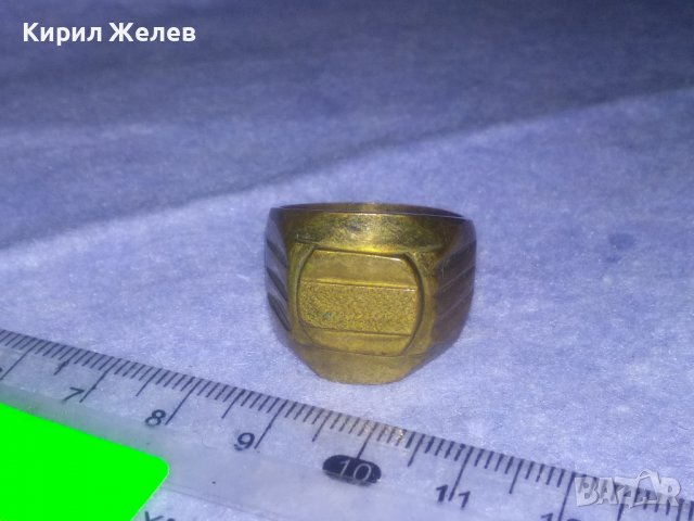 СТАР МАСИВЕН БРОНЗОВ РЕТРО ПРЪСТЕН с ПОЗЛАТА и ПЕЧАТИ 585 и 14К МАЙСТОРСКИ За КОЛЕКЦИЯ 36993, снимка 10 - Антикварни и старинни предмети - 39723243