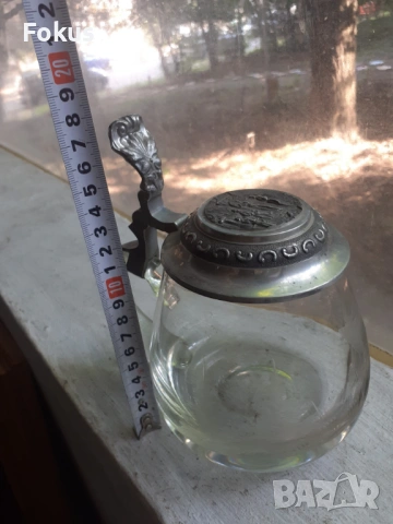 Стара немска халба за бира с ловна сцена - елен, снимка 6 - Антикварни и старинни предмети - 53371488