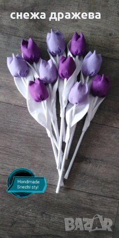 Текстилни лалета, снимка 14 - Изкуствени цветя - 24074189