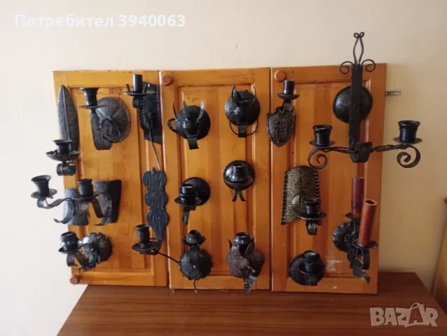 Стари стенни лампи от ковано желязо 