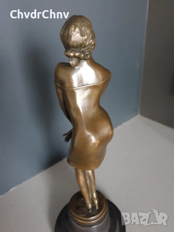 37см-4кг Collinet статуетка/еротика/френска бронзова скулптура/фигура на жена-танцьорка/zz, снимка 5 - Статуетки - 52906084