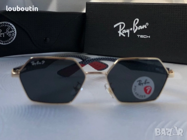 Ray Ban Ferrari мъжки слънчеви очила осмоъгълни с поляризация, снимка 7 - Слънчеви и диоптрични очила - 52916045