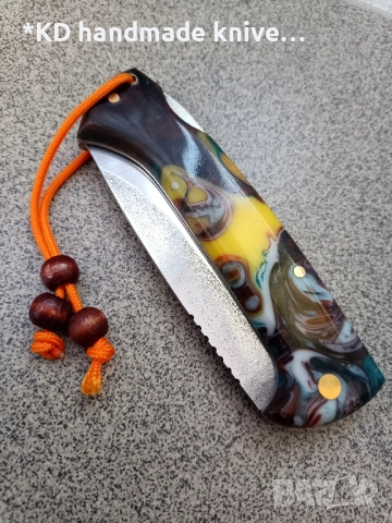 Сгъваем нож ръчно изработен , снимка 4 - Ножове - 51501219