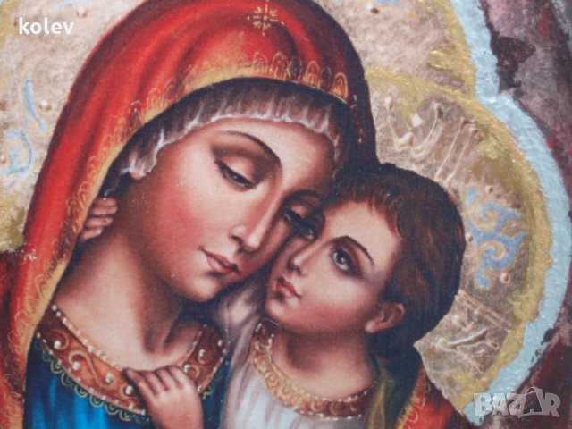икона на Богородица Умиление съвременен стил 16.5/11 см, снимка 6 - Икони - 29760887