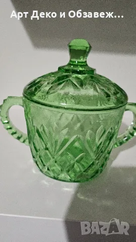 Винтидж стиклена захарничка, снимка 3 - Аксесоари за кухня - 56532649