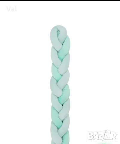 Плетен плюшен обиколник 180см 3 плитки (12см) Mint