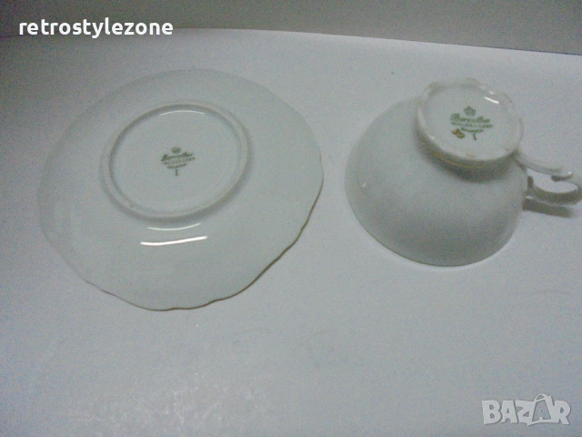 № 8568 Двоен порцеланов сет – чаша с чинийка Bareuther , снимка 4 - Други ценни предмети - 54208067