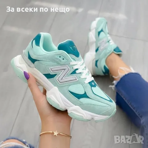 New Balance 9060 Дамски Маратонки👟Дамски Спортни Обувки Ню Баланс Сиво, Мента и Тюркоаз Код S462