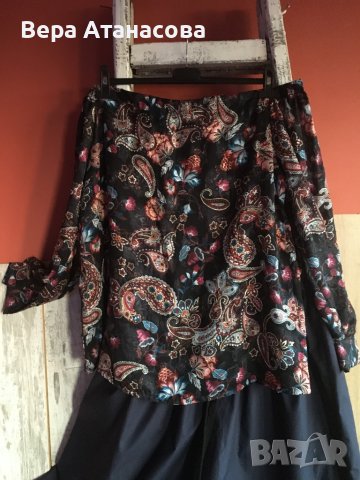 💜💙💜Широка туника с паднал ръкав💄хл/2 хл☑️, снимка 2 - Блузи с дълъг ръкав и пуловери - 42485955