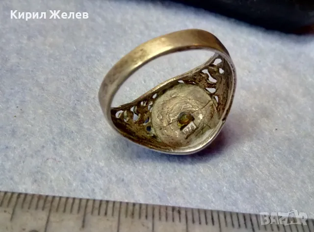 Стар ФЛОРАЛЕН СКЪПОЦЕНЕН СРЕБЪРЕН ПРЪСТЕН СРЕБРО 925 с ЧИСТ ПЛАНИНСКИ КРИСТАЛ АЖУРНА ИЗРАБОТКА 49974, снимка 6 - Пръстени - 49272971