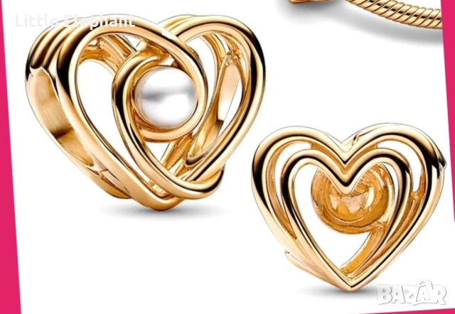 Сребърен елемент Пандора,"Благословена любов"/нов, снимка 1