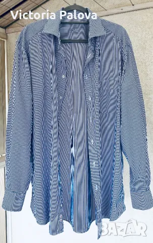 Луксозна скъпа риза VAN LAACK тънко райе, снимка 3 - Ризи - 49745987