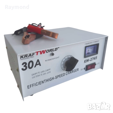 Зарядно устройство KraftWorld KW-2745 – 30A, за 6V и 12V акумулатори, снимка 5 - Други инструменти - 51793493