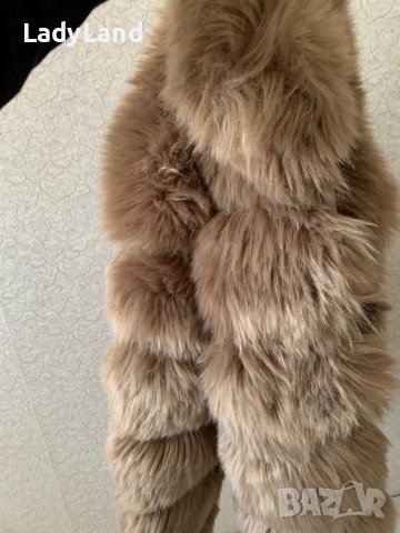 Ново елегантно палто с косъм, снимка 5 - Палта, манта - 39769122