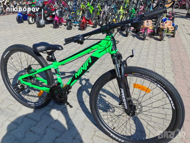 BG Алуминиев велосипед 26" NINJA зелен, снимка 4 - Велосипеди - 54334972
