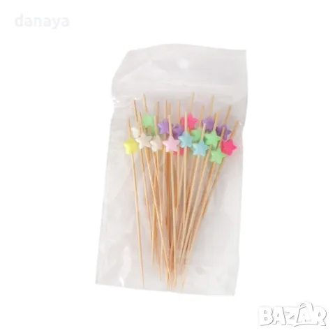 4293 Коктейлни клечки за хапки Сърца, Топчета, Звезди, 25 броя, снимка 14 - Прибори за хранене, готвене и сервиране - 43638736