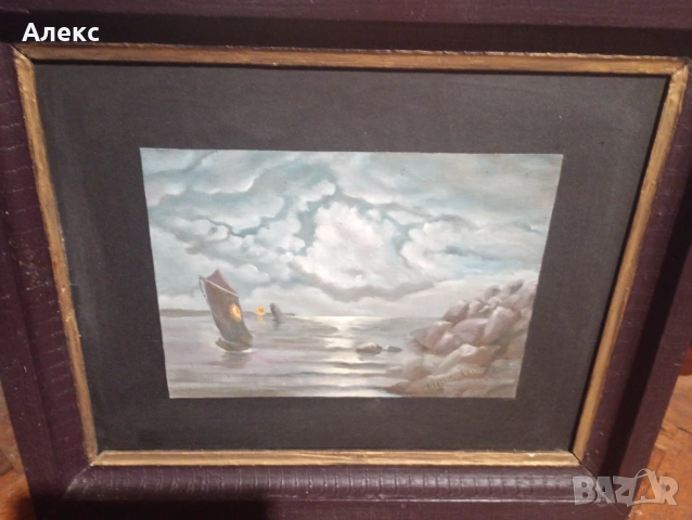 Стара маслена картина на проф.Наум.Долински, снимка 2 - Картини - 54249967