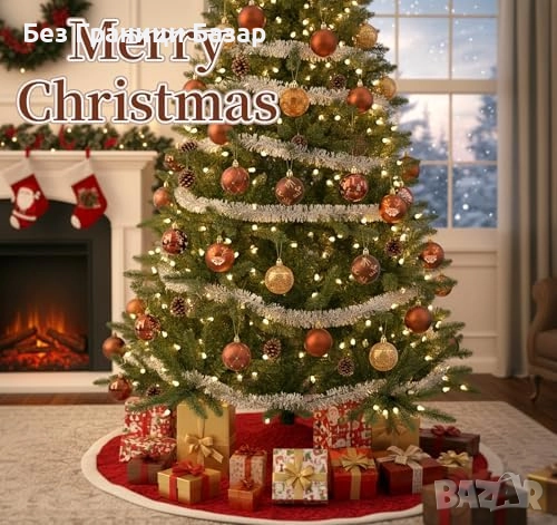 Нов Комплект 24 нечупливи коледни орнаменти злато и бронз 6 см Украса, снимка 6 - Други - 51996585