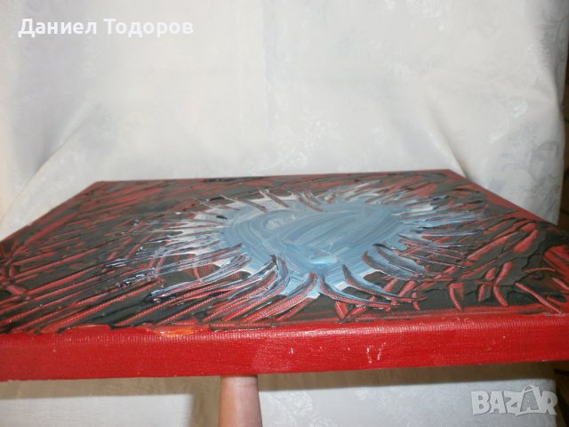 Стара Маслена Картина върху Платно, Подписана, снимка 3 - Картини - 36717199