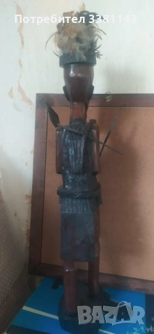 Продавам голяма масивна дървена фигура, снимка 5 - Колекции - 54234583