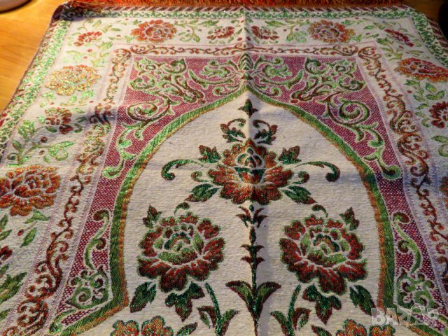 турско молитвено килимче, килимче за молитва за Намаз - флорални мотиви със яркозелен блясък, снимка 3 - Други ценни предмети - 38235643