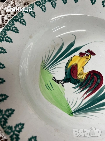 ♥️  Société des Grands Établissements Céramiques St Amand“ 1932  , снимка 2 - Чинии - 53980015